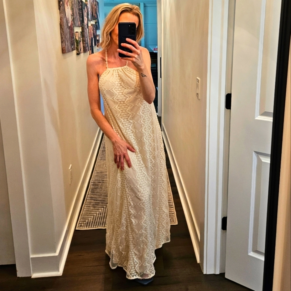 Everleigh Cream Lace Maxi Dress